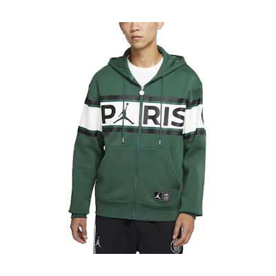 Jordan PSG Noble Green Fleece Hoodie Jacket Multicolor Graphic DB6482-333