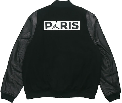 조던 x PSG 파리 생제르맹 레터맨 봄버 재킷 블랙 BQ8364-010 Lookbook 조던 x PSG 파리 생제르맹 레터맨 봄버 재킷 블랙 BQ8364-010
