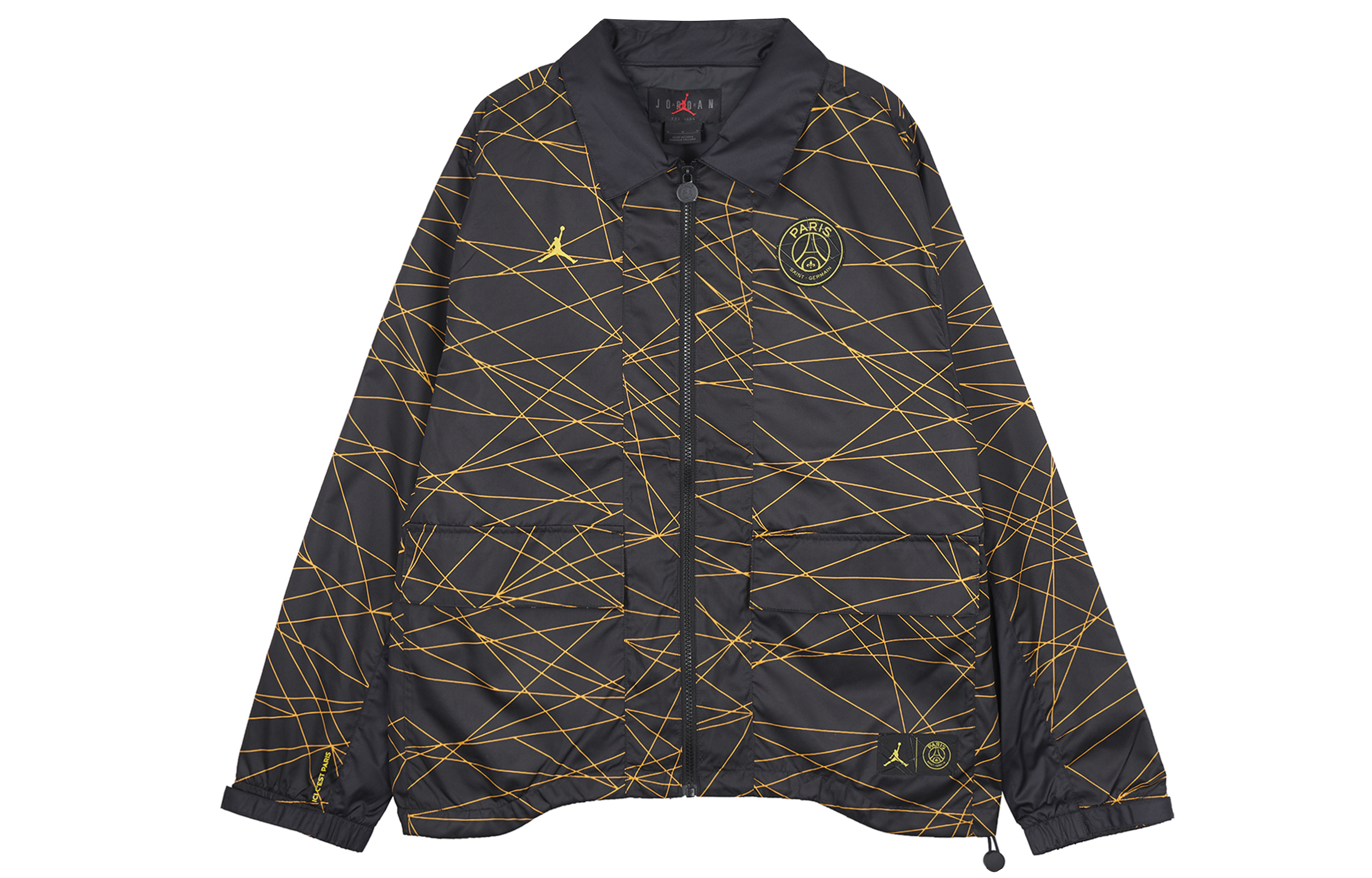 Jordan x PSG Paris Saint-Germain Logo Print Zip-Up Jacket Black DV0607-010