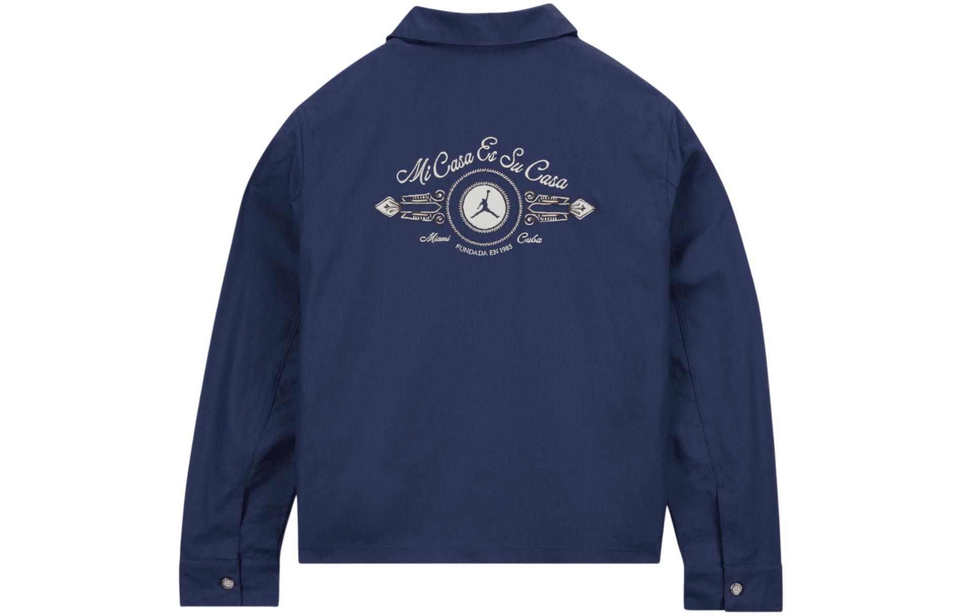 Jordan x SoleFly Collab Embroidered Zip Jacket for Men Blue Asia Edition FQ3805-410