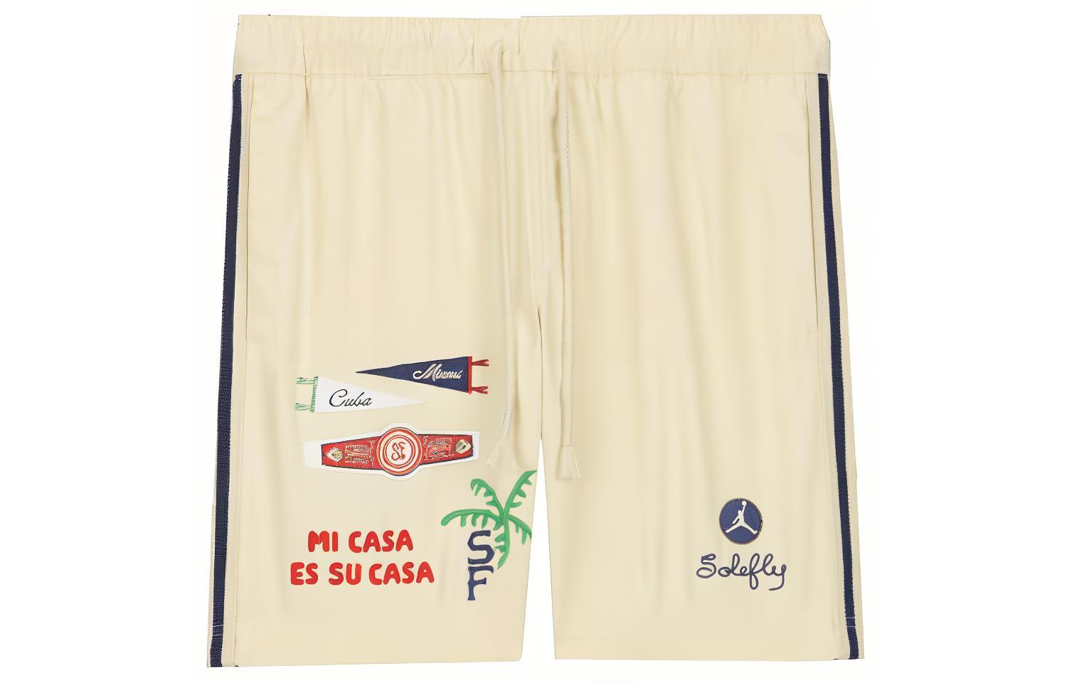 Order Jordan x SoleFly FW23 Seluar Pendek Kasual Lelaki Logo Sulaman Off-White. FQ3806-203