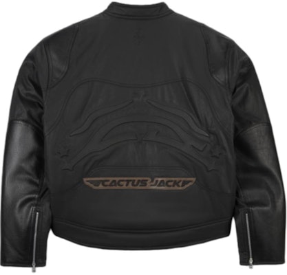 Jordan x Travis Scott Leather Jacket Black with Zip & Letter Details DZ5475-010 Lookbook Jordan x Travis Scott Leather Jacket Black with Zip & Letter Details DZ5475-010