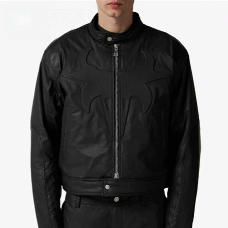 Shop Jordan x Travis Scott  Leather Jacket Black with Zip & Letter Details DZ5475-010