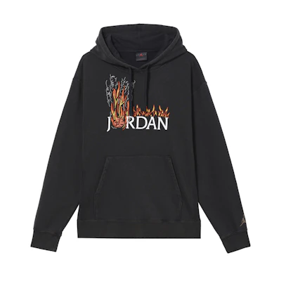 Jordan Travis Flames College Logo Hoodie Black CK4039-010