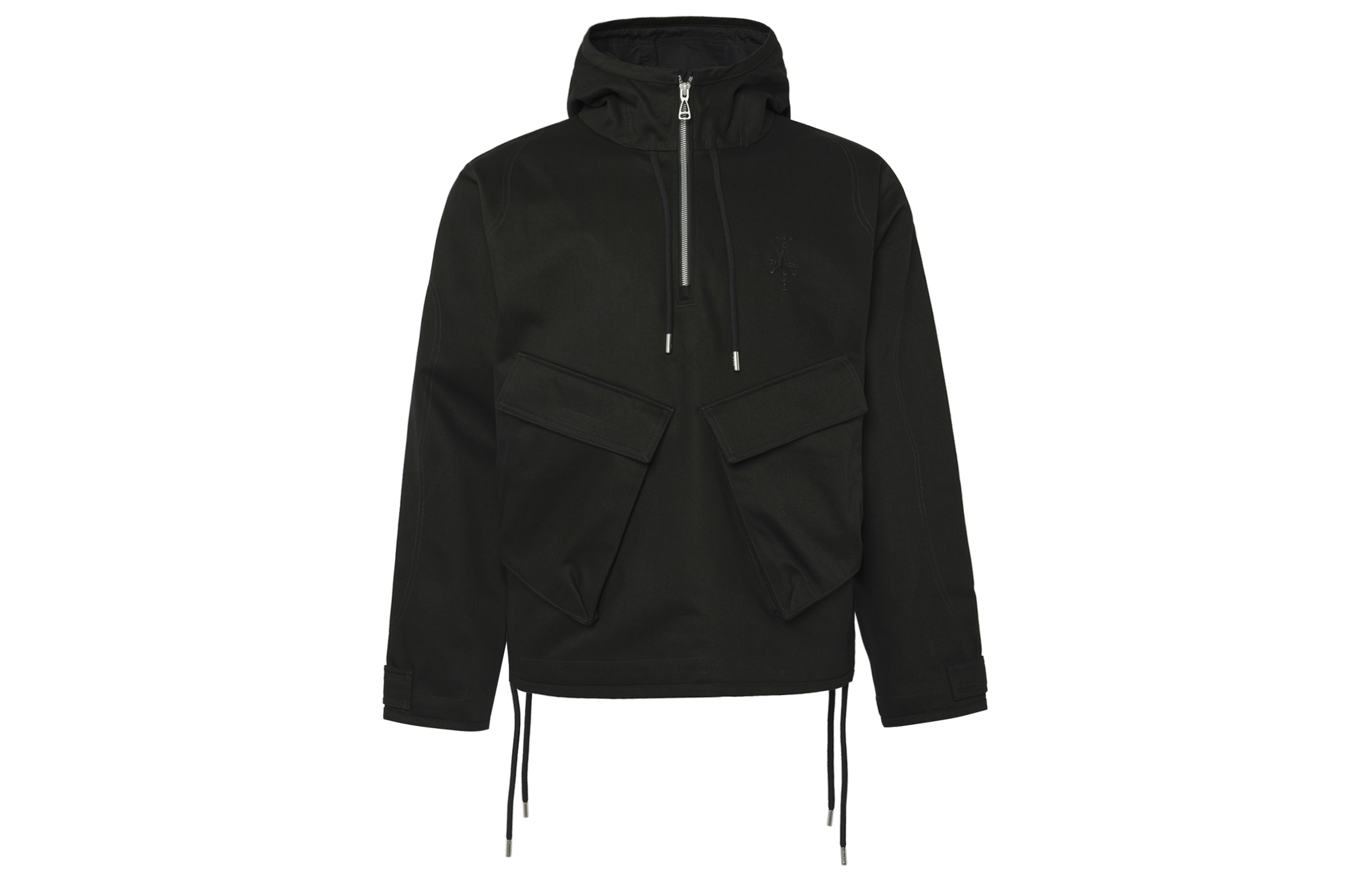 Jordan x Travis Scott FW24 Black Logo Long Sleeve Hoodie Jacket for Men. DZ5488-010