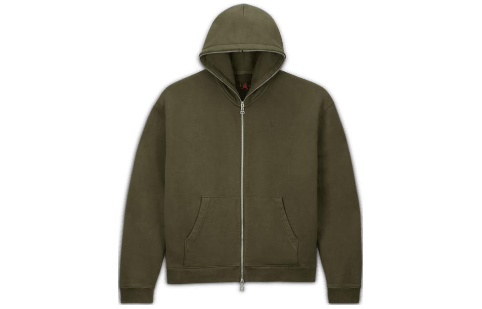 Jordan Travis SS24 Solid Color Zip-Up Hoodie Jacket Unisex Green DZ5500-325