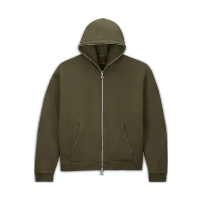Jordan Travis SS24 Solid Color Zip-Up Hoodie Jacket Unisex Green DZ5500-325