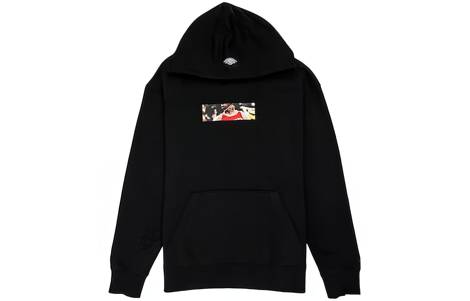 Jordan Trophy Room Collab Black Hoodie with Anime Graphic Print for Men jordan-x-trophy-hoodie