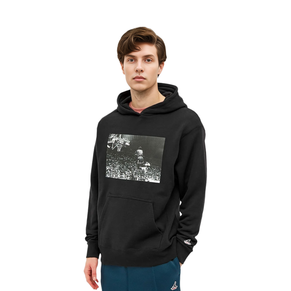 Shop Jordan x Union LA 聯名款 Air Jordan 圖案連帽衫 亞洲黑色版 CV1349-010