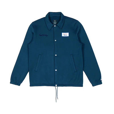 Jordan Union LA Embroidered Logo Collared Shirt Coach Jacket Navy (Asia) Men DB8261-454