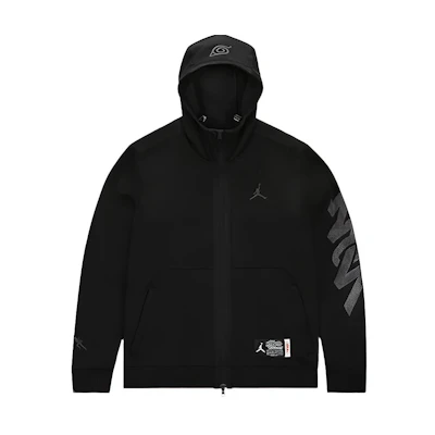 Jordan Zion 1 Naruto Collab Black Zip Hoodie Jacket for Men DO6596-010