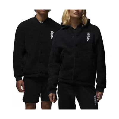 Jordan Zion Chest Embroidered Button-Up Casual Jacket Unisex Black DX0665-010