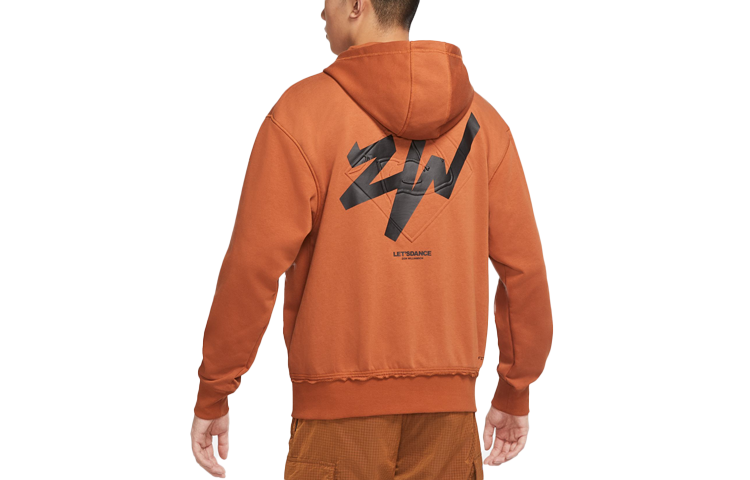Jordan Zion Retro Letter Print Full-Zip Hoodie Jacket Men Dark Maroon DJ5870-246