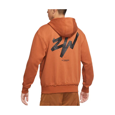 Jordan Zion Retro Letter Print Full-Zip Hoodie Jacket Men Dark Maroon DJ5870-246