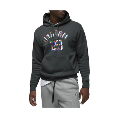 Jordan Zone 23 Abstract Logo Print Hoodie Dark Gray DX4256-045
