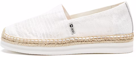 Joy&Mario Espadrille Platform Slip-On 'White Fisherman' 1E1359W Joy&Mario Espadrille Platform Slip-On 'White Fisherman' 1E1359W
