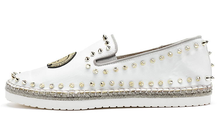 Joy&Mario Graffiti Studded Casual Shoes Men’s Off-White 57307M Milky White Color
