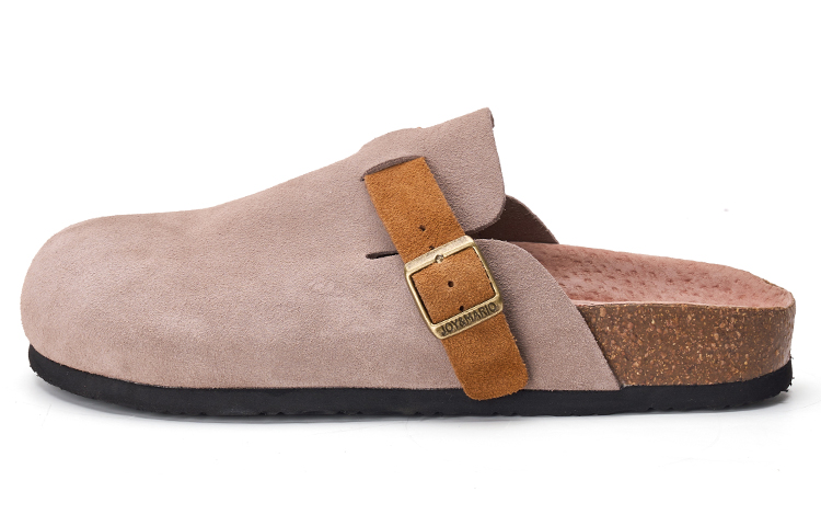 Joy&Mario Retro Suede Buckle Design Slip-On Clogs Comfort Birken Style Shoes 4G7196W
