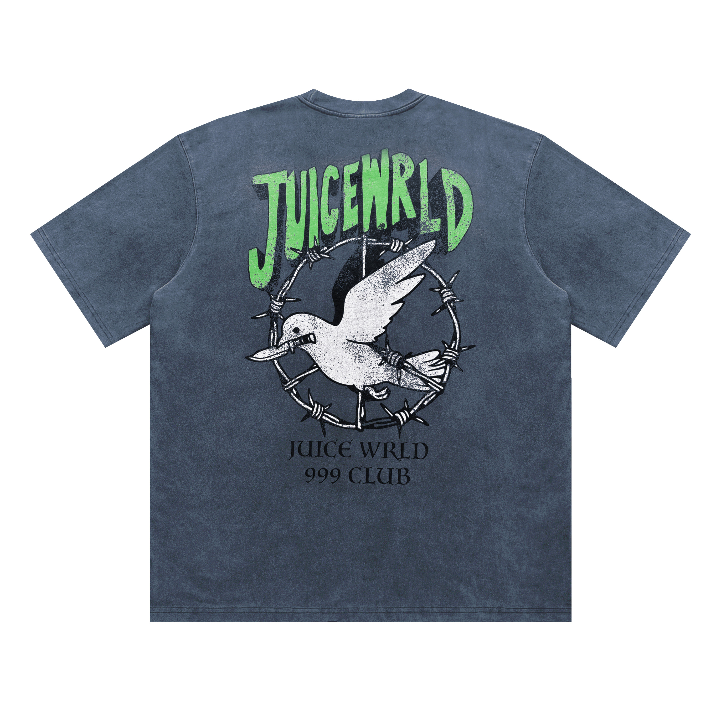 Juice Wrld SS24 Ivy Pigeon Graphic Distressed Washed Unisex T-Shirt. J241009