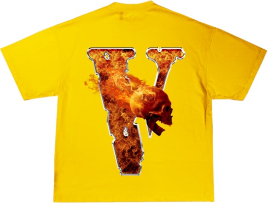 Juice Wrld x Vlone Inferno Tee Yellow Buy Juice Wrld x Vlone Inferno Tee Yellow