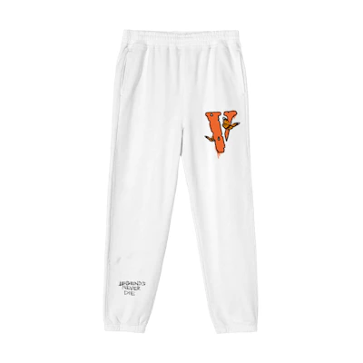 Juice Wrld Vlone Sweatpants White