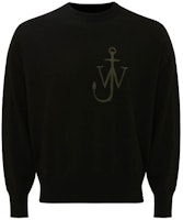 JW Anderson Black Patterned Wool Crewneck Sweater Pullover. KT0045YN0008-999 JW Anderson Black Patterned Wool Crewneck Sweater Pullover. KT0045YN0008-999