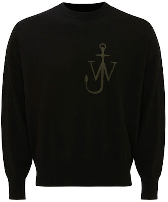 JW Anderson Sweater Wol Hitam Bermotif Crewneck Pullover. KT0045YN0008-999 Order JW Anderson Sweater Wol Hitam Bermotif Crewneck Pullover. KT0045YN0008-999