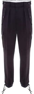 JW Anderson Seluar Kasual Hitam Wool Hem Berlapis Dua TR0060-PG0011-999 Order JW Anderson Seluar Kasual Hitam Wool Hem Berlapis Dua TR0060-PG0011-999