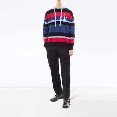 JW Anderson Seluar Kasual Hitam Wool Hem Berlapis Dua TR0060-PG0011-999 Lookbook JW Anderson Seluar Kasual Hitam Wool Hem Berlapis Dua TR0060-PG0011-999