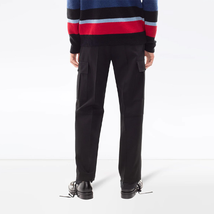 Shop JW Anderson Seluar Kasual Hitam Wool Hem Berlapis Dua TR0060-PG0011-999