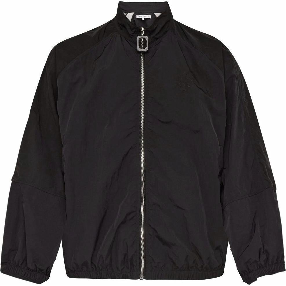 Order JW Anderson Jaket Hitam Lengan Panjang Raglan dengan Resleting JK0362PG1697999