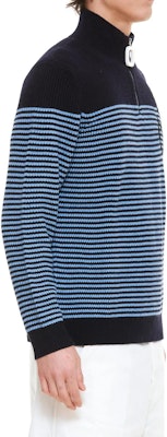 JW Anderson Suéter Tejido Azul a Rayas con Media Cremallera y Cuello Alto. KW0615YN0008-887 Shop JW Anderson Suéter Tejido Azul a Rayas con Media Cremallera y Cuello Alto. KW0615YN0008-887