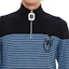 Purchase JW Anderson Suéter Tejido Azul a Rayas con Media Cremallera y Cuello Alto. KW0615YN0008-887