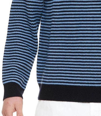 JW Anderson Suéter Tejido Azul a Rayas con Media Cremallera y Cuello Alto. KW0615YN0008-887 Cheap JW Anderson Suéter Tejido Azul a Rayas con Media Cremallera y Cuello Alto. KW0615YN0008-887