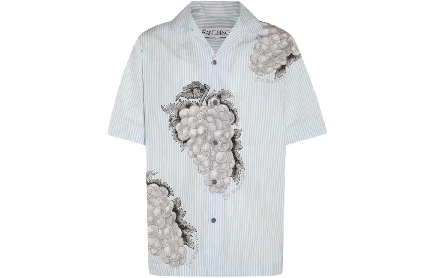 Order JW Anderson Camisa Azul de Manga Corta con Estampado Floral. SH0286PG1523-804