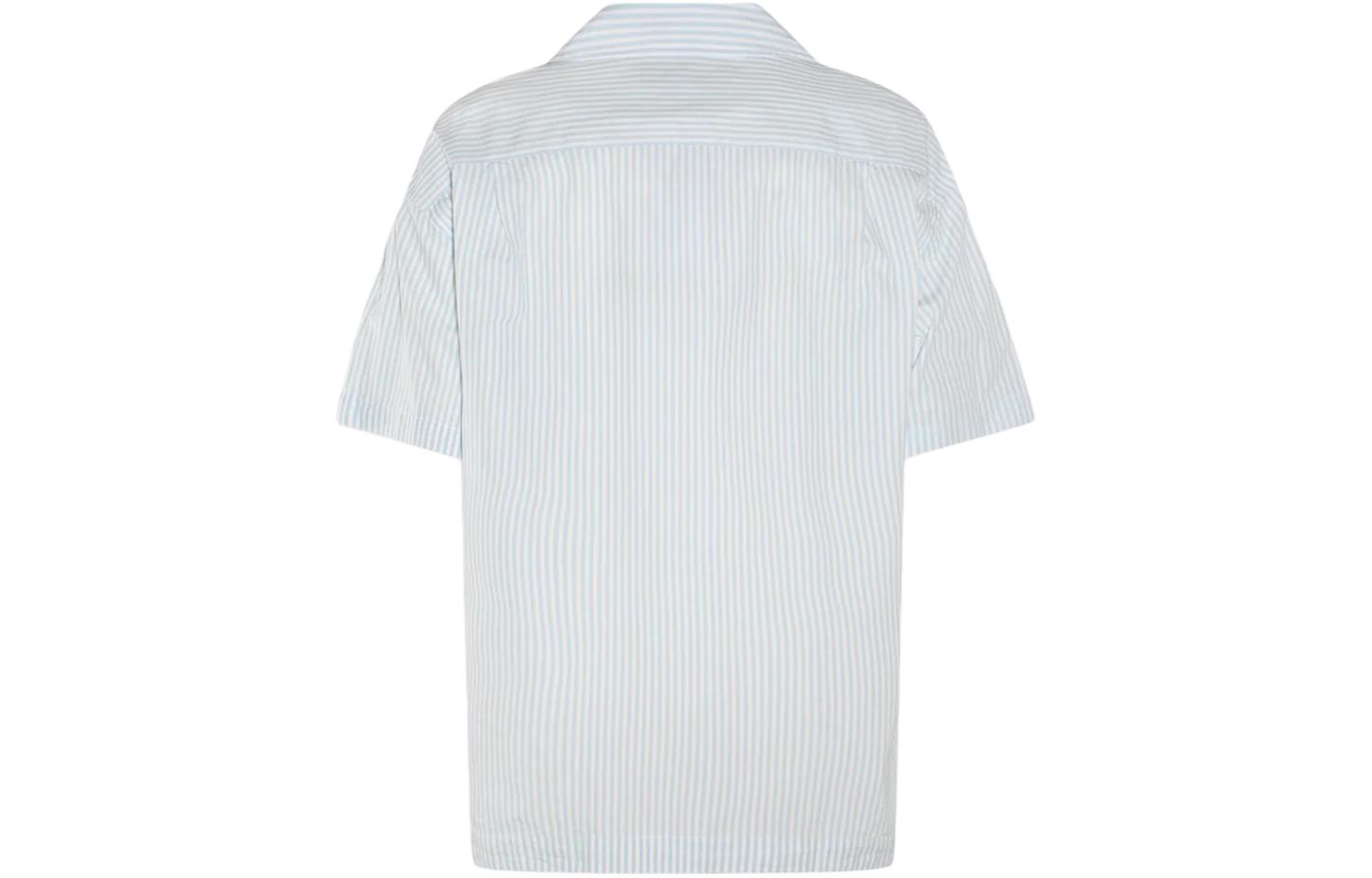 Lookbook JW Anderson Camisa Azul de Manga Corta con Estampado Floral. SH0286PG1523-804