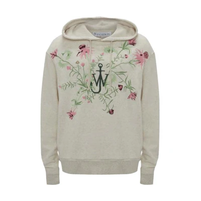 JW Anderson Embroidered Hoodie Pol Anglada Artwork White JW0146-PG1397-161