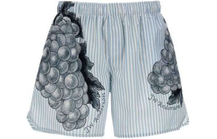Order JW Anderson Shorts Azul Claro de Rayas Casual de Corte Recto y Tiro Medio. SR0086PG1247-804