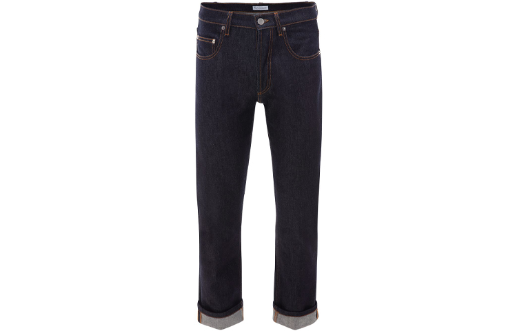 Order JW Anderson Jeans Casual de Tiro Medio Recto con Puños Doblados. TR0071-PG0350-870
