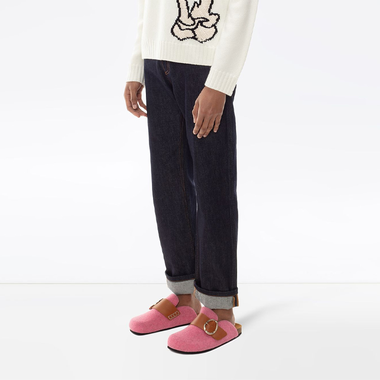 Purchase JW Anderson Jeans Casual de Tiro Medio Recto con Puños Doblados. TR0071-PG0350-870