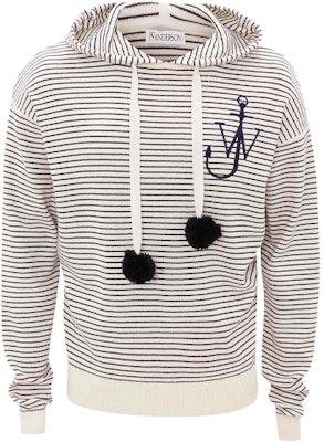 JW Anderson Pom Pom Hoodie Berjalur Kelabu Putih Pullover. KT0011YN0128-002 Buy JW Anderson Pom Pom Hoodie Berjalur Kelabu Putih Pullover. KT0011YN0128-002