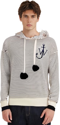 JW Anderson Pom Pom Hoodie Berjalur Kelabu Putih Pullover. KT0011YN0128-002 Details for JW Anderson Pom Pom Hoodie Berjalur Kelabu Putih Pullover. KT0011YN0128-002
