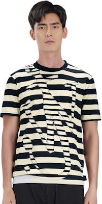 JW Anderson Camiseta de Algodón a Rayas de Manga Corta Negra. JT0008PG0428-891 Sizing JW Anderson Camiseta de Algodón a Rayas de Manga Corta Negra. JT0008PG0428-891