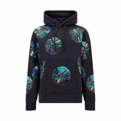 JW Anderson All-Over CD Print Pullover Hoodie Black JW0070PG1227-599