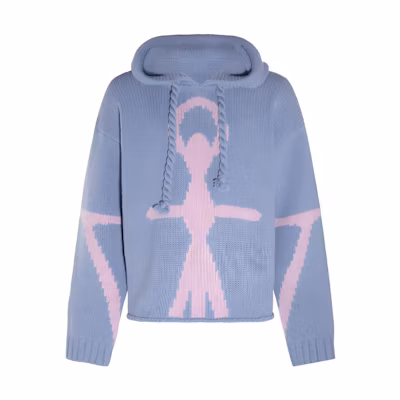 JW Anderson Anchor Logo Intarsia Knit Hoodie Unisex Sweater. KW0808YN0170744