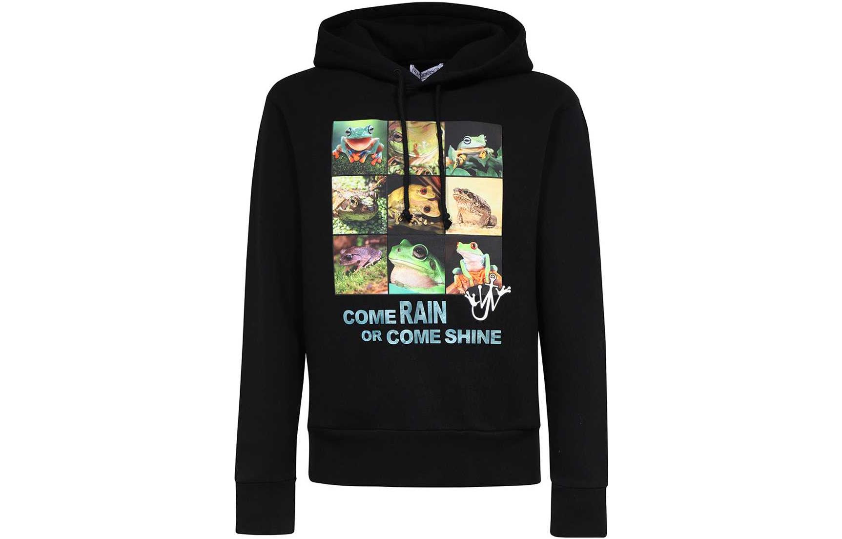 JW Anderson Animal Letter Print Hoodie Black JW0116PG1386999