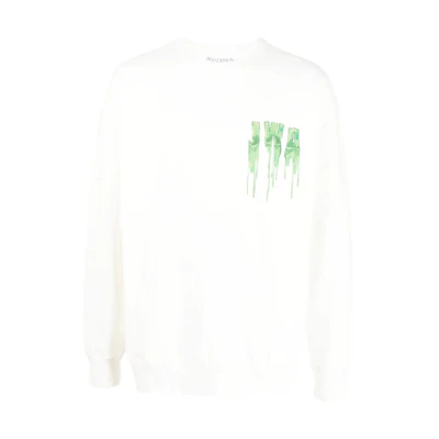 JW Anderson Animal Print Crewneck Sweatshirt White FW22 JW0040PG0408-026