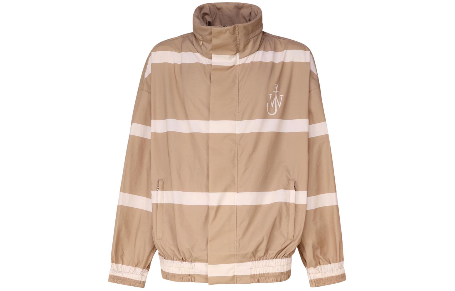 JW Anderson Beige Logo Pattern Striped Zip-Up Jacket for Men JK0299-PG1489132