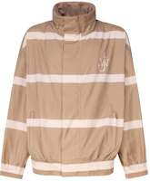 JW Anderson Beige Logo Pattern Striped Zip-Up Jacket for Men JK0299-PG1489132 JW Anderson Beige Logo Pattern Striped Zip-Up Jacket for Men JK0299-PG1489132