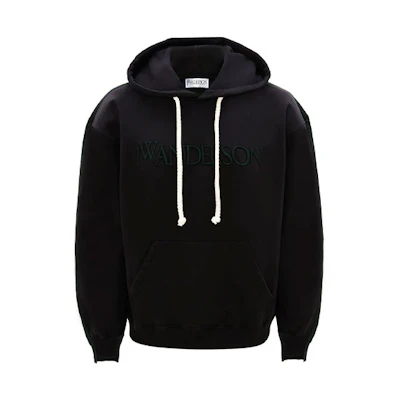 JW Anderson Black Green Colorblock Logo Embroidered Hoodie JO0020-PG0408-993